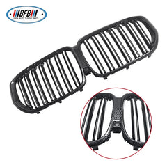 Fit For BMW X5 Series G05 2019-2022 Carbon Fiber Front Bumper Kidney Grille Double Strips Style