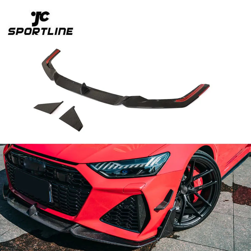 Prepreg Carbon RS7 Front Lip Winglets for Audi RS7 C8 Sportback 4-Door 2019- 2021