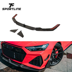 Prepreg Carbon RS7 Front Lip Winglets for Audi RS7 C8 Sportback 4-Door 2019- 2021