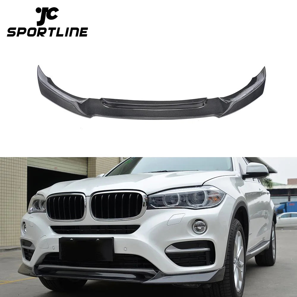 Carbon Fiber Front Bumper Splitter Lip Spoiler for BMW X6 F16 x Drive Series 2015 - 2018