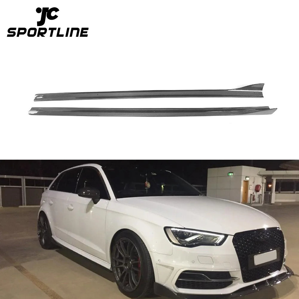 Carbon Car Side Skirts for Audi A3 8V S-LINE S3 Sportback 14-15