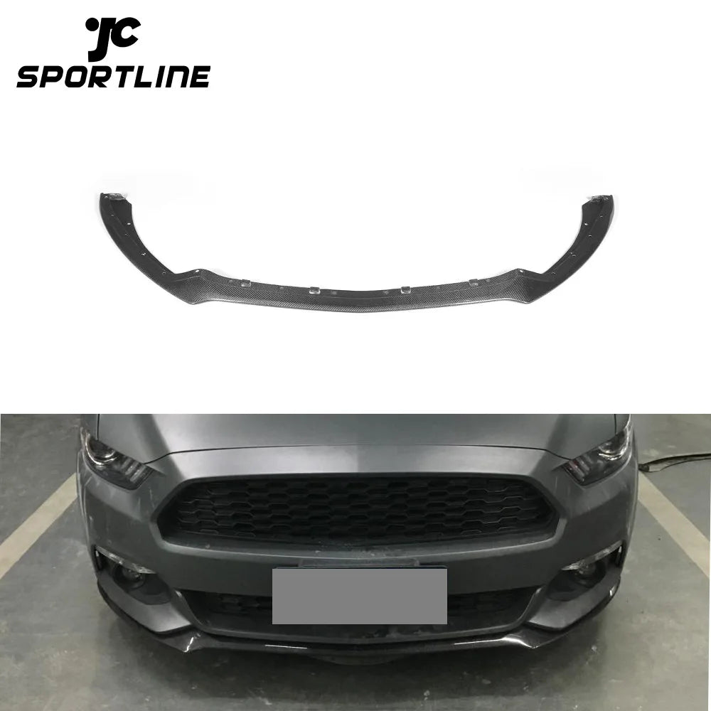 Carbon Fiber Front Chin Lip Splitter for Ford Mustang GT Coupe 2-Door 15-17