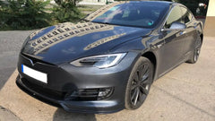 Vacuum Carbon Fiber Front Bumper Spoiler for Tesla Model S P85D 90D P100D 16-18