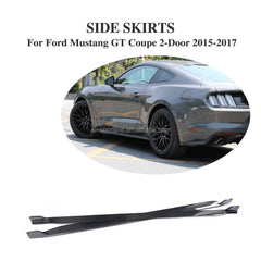 Carbon Fiber Car Side Skirts Extension for Ford Mustang GT Coupe 15-17