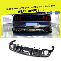 Carbon Rear Lip Bumper Diffuser Spoiler for Ford Mustang GT Coupe 2015-2017