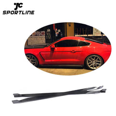 Carbon Fiber Car Side Skirts Extension for Ford Mustang GT Coupe 15-17