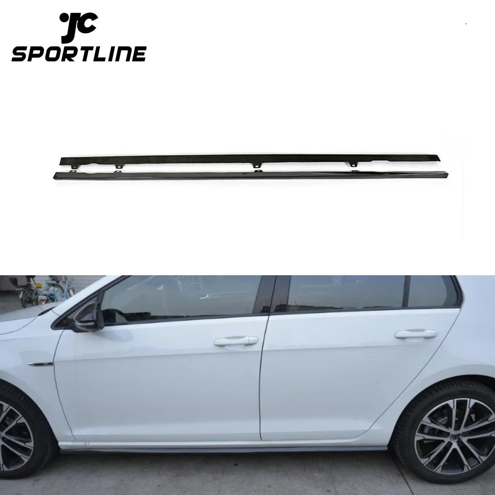 MK7.5 R Carbon Fiber Side Skirts Extension for VW Golf 7.5 MK7.5 R-LINE 14-18