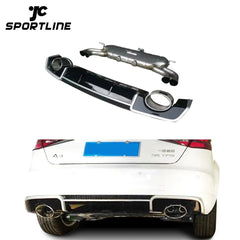 PP+304 Steel RS3 Look Tail Exhaust Rear Diffuser for Audi A3 8V Sportback 13-16