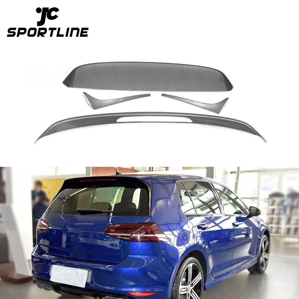 R style MK7 Carbon Fiber Rear Race Wing Spoiler for VW GOLF VII 7 MK7