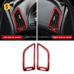 Es 2Pcs Red Carbon Fiber Console L&R Air Outlet Vent Trim For Infiniti Q50 2014-2023 R Carbon Fiber Trim