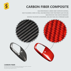 ES Real Carbon Fiber Car Interior Accessories Auto Gear Nob Shift Knob Cover For Dodge Charger
