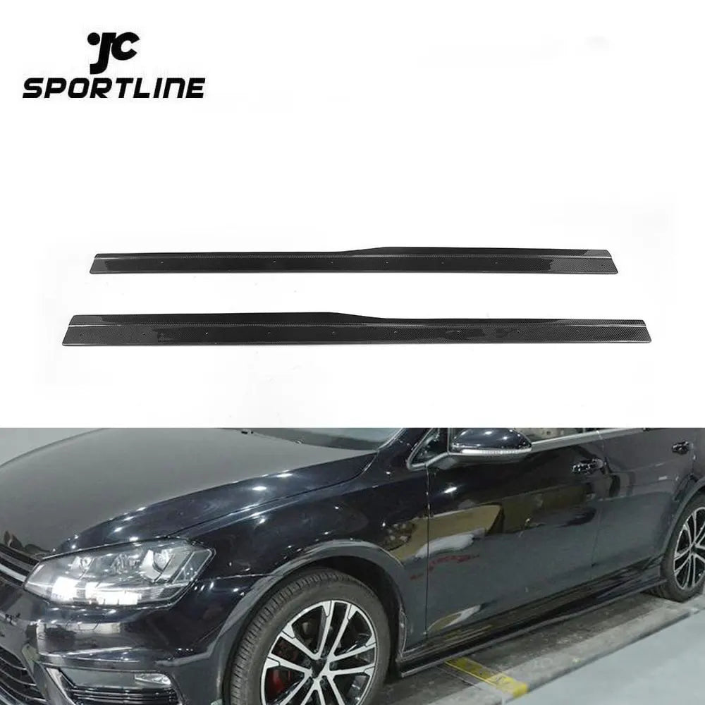 Golf7 MK7 R Carbon Fiber Side Skirt Extension for Volkswagen VW Golf VII MK7 R R-Line