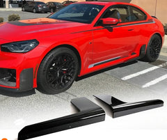 For BWM G87 M2 2022-2024 Dry Carbon Fiber Side Skirt Winglets Extention Lips