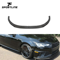 JC Sportline Carbon Fiber S4 Front Lip Splitters for Audi S4 B9 Type 8W A4 Sline Sport Sedan 2020 2021