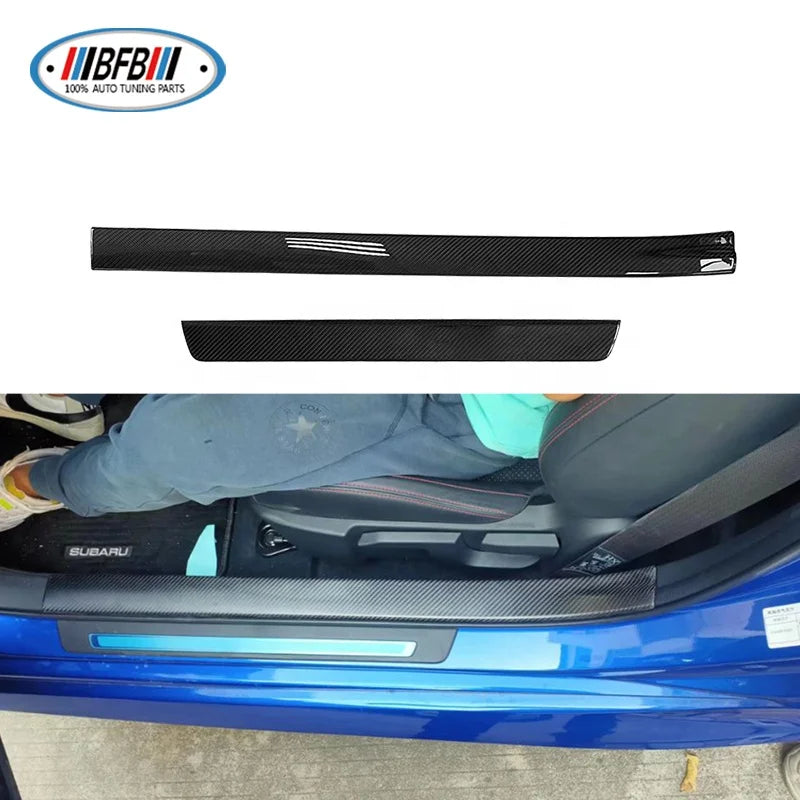 Dry Carbon Fiber Interior Trims Door Sill Door Protector Strip Trims For Toyota GR86 For Subaru Brz 2021+