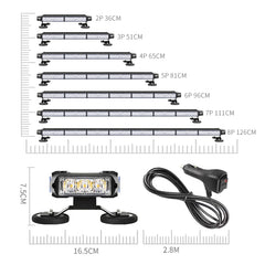 Four Sides Yellow White Led Magnet Mount Strobe Warning Light Bar Offroad Truck Firemen Vehicle Auto Led Strobe Light