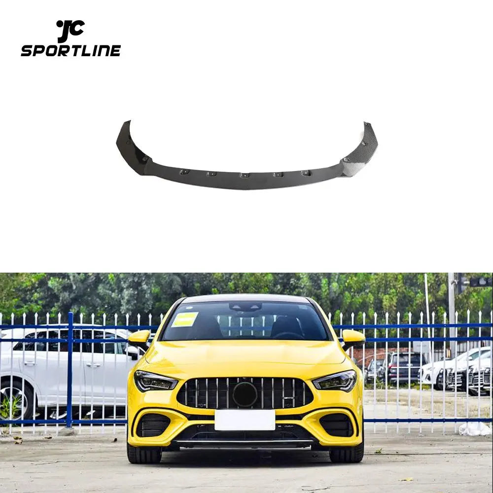 Carbon Fiber Front Bumper Lip for Mercedes Benz C118 CLA45 AMG Sedan 4-Door 20-22