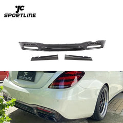 Carbon Fiber rear diffuser bumper lip for Mercedes Ben z S-Class W222 AMG S63 S65  2018