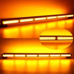 COB Roof Top LED Strobe Light Bar Double Row Amber Hazard Warning Light With Magnetic Car Light Accessories