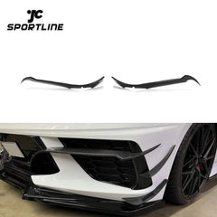 C8 Carbon Fiber Front Bumper Splitter Canards for Chevrolet Corvette C8 2020-2021