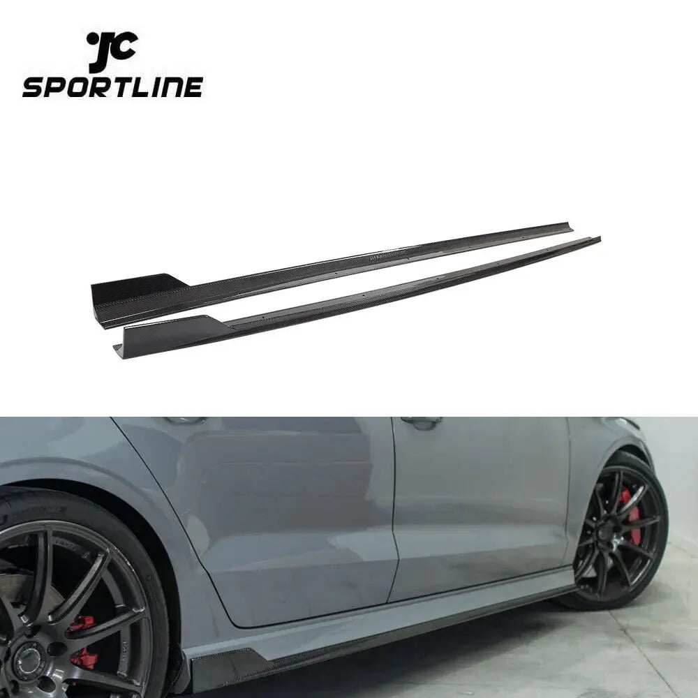 Carbon Fiber Side Skirts Extensions for AUDI RS3 Base Sedan 2017-2019