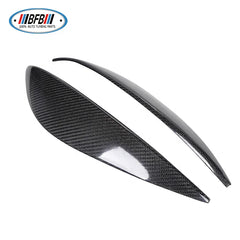 Real Carbon Fiber Headlight Eyelid Covers Eyebrow Headlight Cover For Mercedes C-Class W204 2007-2013