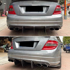 Carbon Fiber Rear Bumper Diffuser Lip For Mercedes Benz W204 C63 AMG 2009-2011