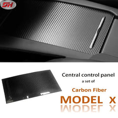 Auto dry carbon fiber central control storage box panel trim replacement for Tesla model X 2018-2022