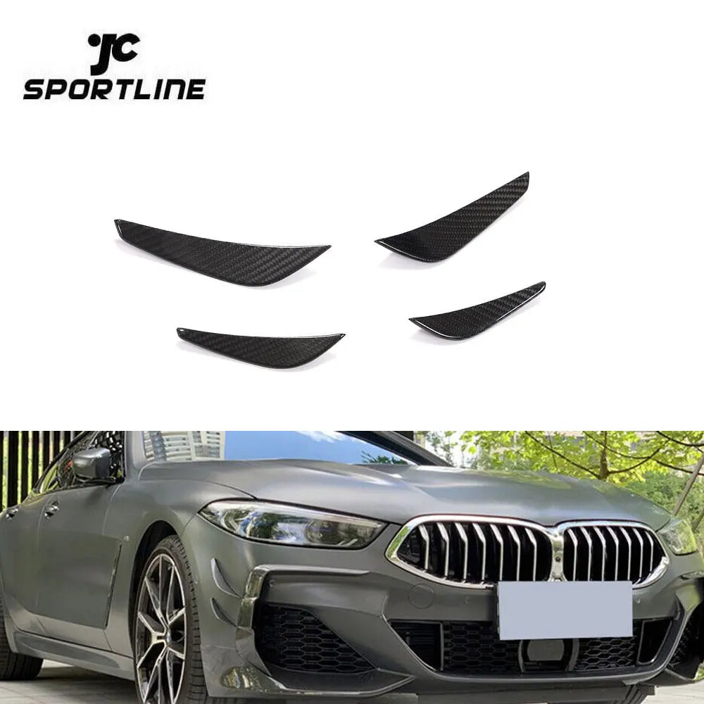 Dry Prepreg Carbon Fiber G14 G15 G16 Front Bumper Fins Canards Aprons Splitter for BMW 8 Series M850i Msport 2019 2020