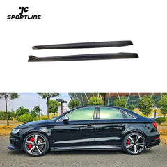 Carbon Fiber Facelift RS3 Side Skirts Extension for Audi RS3 8V Sedan 4-Door 2017-2018