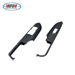 2 Pcs Real Carbon Front Door Control Handle Panel Cover Trim For Ford Mustang 2015+