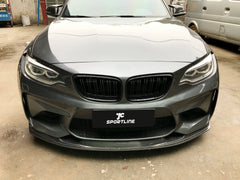 Carbon Fiber Front Bumper Lip Spoiler for BMW F87 M2 Base Coupe 2-Door 2016-2018