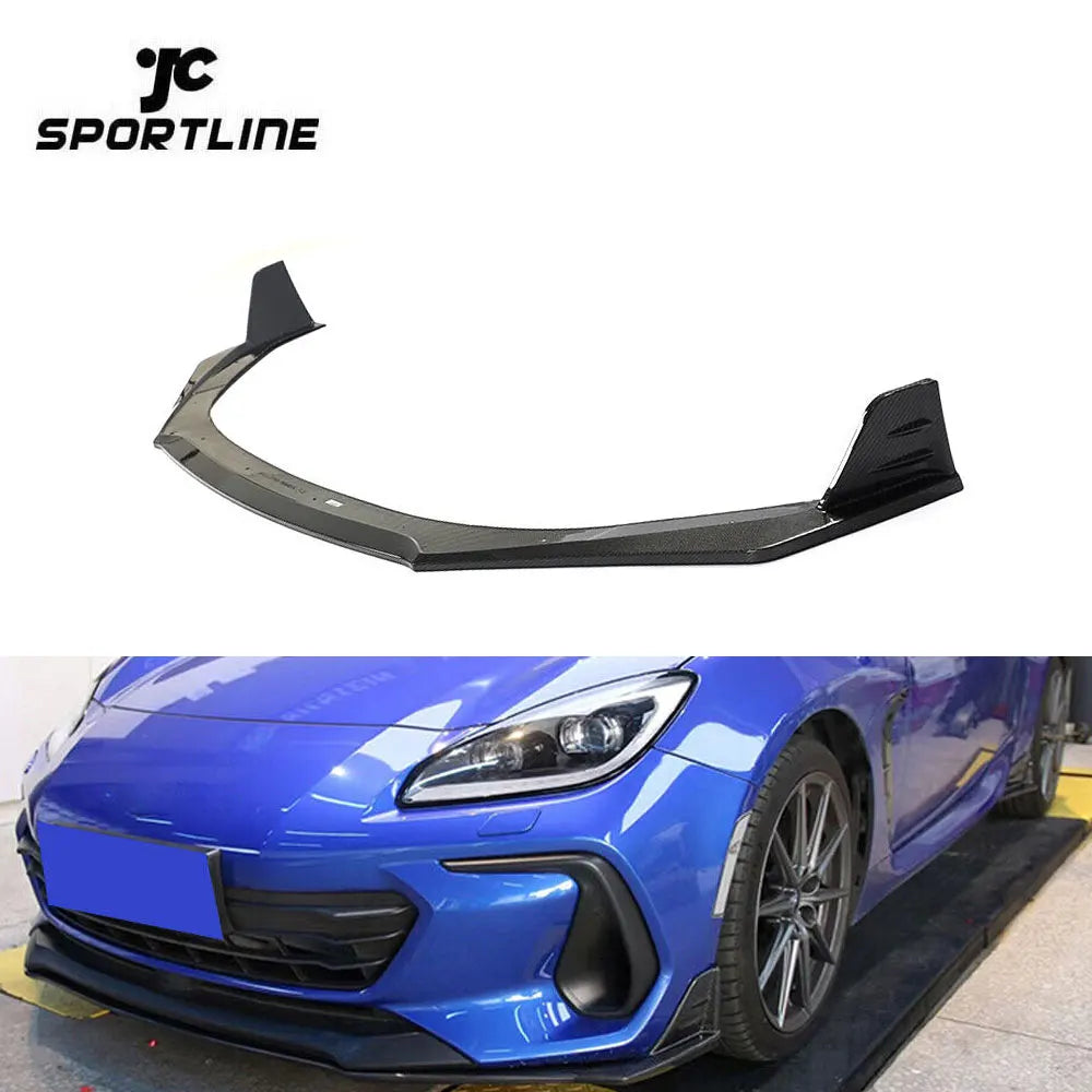 JCSportline BRZ Carbon Fiber Front Bumper Lip for Subaru Brz Sport-tech Coupe 2-Door 2022-2023 STI Style