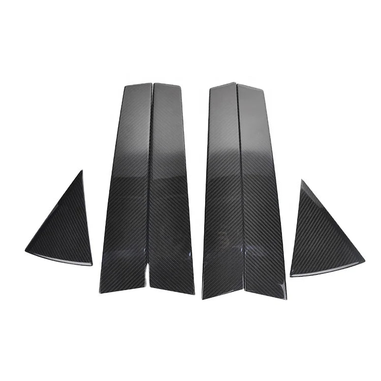 6 Pcs Real Carbon Fiber Car Window B Pillar Trims for Toyota Lexus NX200 2017 Car Exterior Trims