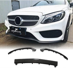 Carbon Fiber front lip splitter Spoiler for Mercedes Benz C Class W205 A205 C205 Sport C43 AMG 2 Door 4 Door 2015-2017