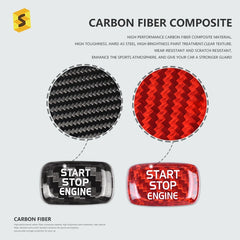 ES Ready To Ship Carbon Fiber Interior Accessories Start Stop Button Cover Carbon Fiber Sticker For Volvo V60 S60 V40 XC60