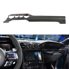 4 Vents Dry Carbon Fiber Car Dashboard Decoration Sticker Panel Trim for Ford Mustang Interior Kits15-19