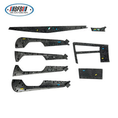 8PCS Carbon Fiber Car Interior Kits For Audi A6 2020-2022 Carbon Dashboard Kits Replacement Style