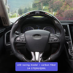 Customized Led Steering Wheel Real Carbon Fiber Steering Wheel For Q50 Q50L 2014-2017