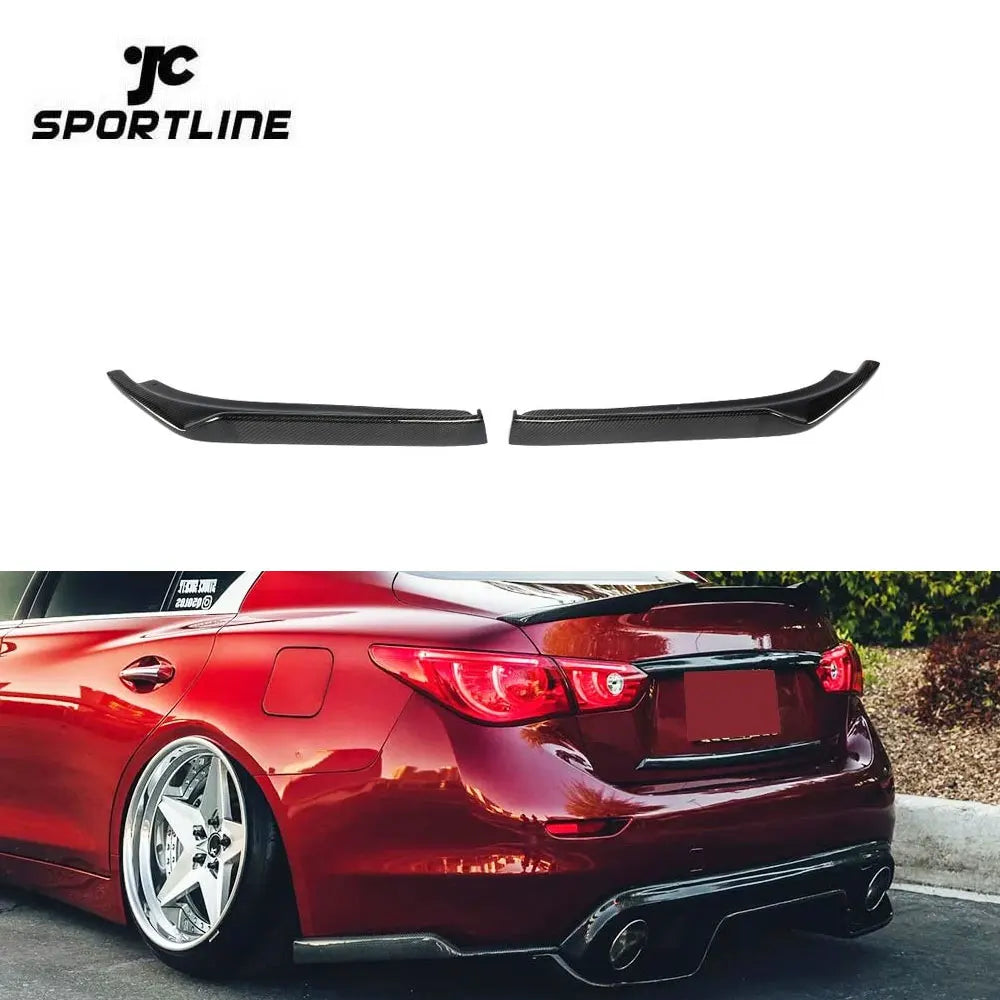 Q50 Carbon Fiber Rear Bumper Splitter Extensions for Infiniti Q50 2014-2017