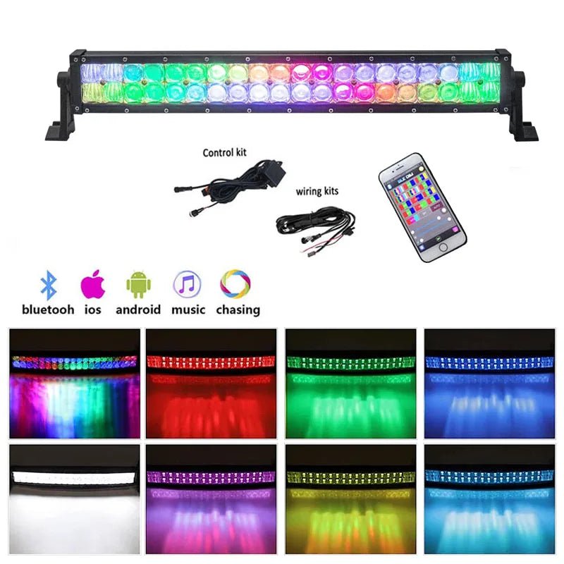 22inch 4x4 Rgb Led Light Bar 5D Chasing Light Bar for Car trucks Suv Offroad