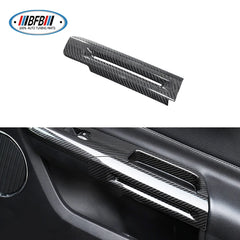 2pcs Real Carbon Fiber Interior trim Inside Door handle rest frame Panel Trim For Mustang 15-17