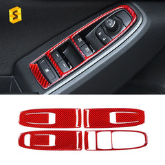 Shasha Carbon Car Interior Accessories Trim Carbon Fiber  For Subaru WRX 2022 Window Control Lift Switch Panel Frame Trim Cover