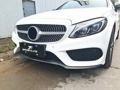 Carbon Fiber front lip splitter Spoiler for Mercedes Benz C Class W205 A205 C205 Sport C43 AMG 2 Door 4 Door 2015-2017