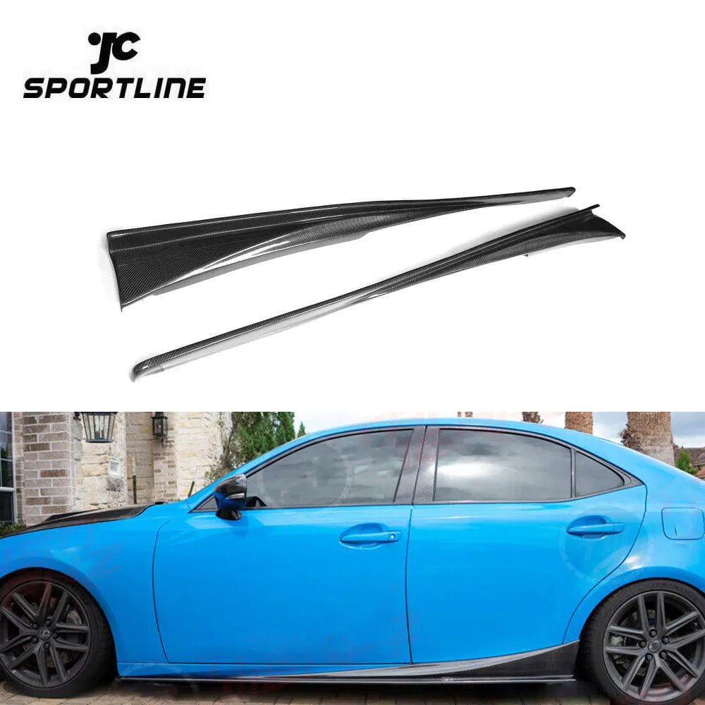 Carbon Side Skirts Extension Lip Panel Spoiler For Lexus IS250 IS350 2013UP