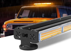 COB Roof Top LED Strobe Light Bar Double Row Amber Hazard Warning Light With Magnetic Car Light Accessories