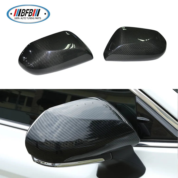 Dry Carbon Fiber Stick on Mirror Cover Fit For Toyota Camry Rear View Mirror Auto accessories