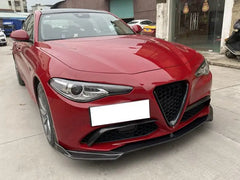 Real Carbon Fiber Front Bumper Canards Fins for Alfa Romeo Giulia Base Sedan 2015-2021 Fog Light Cover Splitter