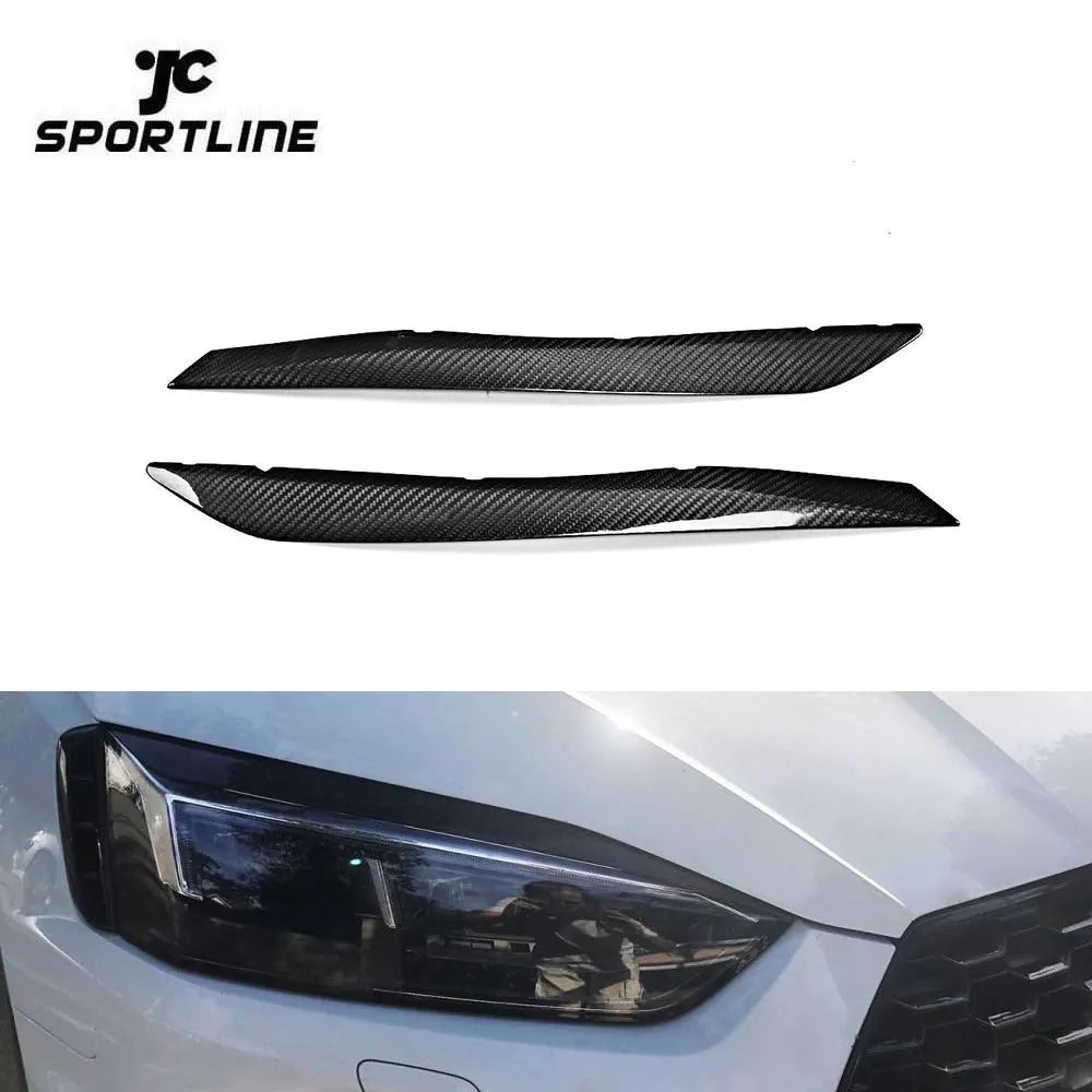 Dry Carbon Fiber A5 S5 RS5 Headlight Eyebrows for Audi 17-18