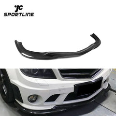 Carbon Fiber Front Lip Splitter for Mercedes Benz W204 C63 AMG 2008 - 2011 Front Bumper Chin Spoiler